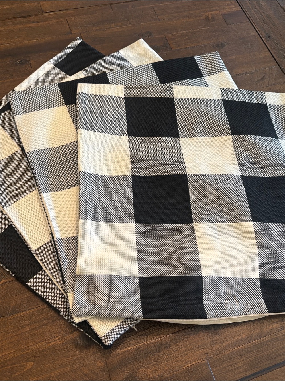 Buffalo Check Accent Pillow Covers - Black and White- LIKE NEW